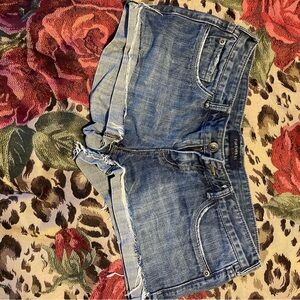 Forever 21 Blue Jean Shorts with Distressed Look